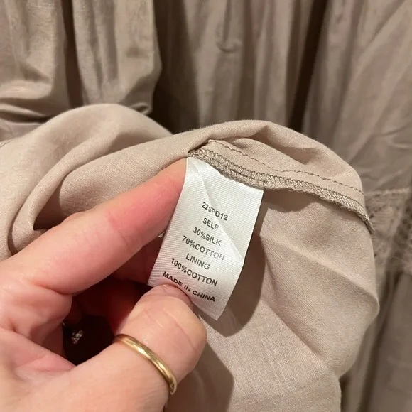 Like-new Hunter Bell Evelyn Lace Cotton Silk Maxi Midi Dress Clay size 4 - Picture 9 of 11